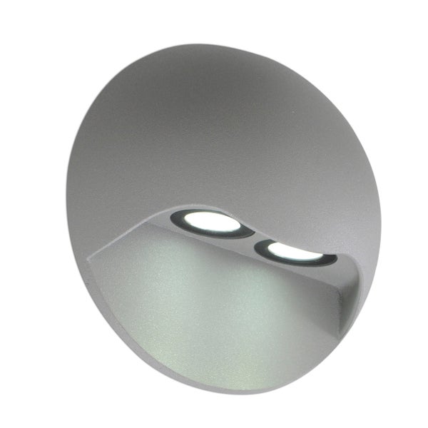 Runde Wandleuchte mit zwei Lichtquellen für den Außenbereich