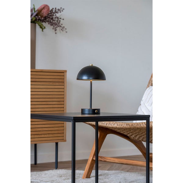 Holt Tischlampe LED wiederaufladbar schwarz. 15 X 15 X 25 cm