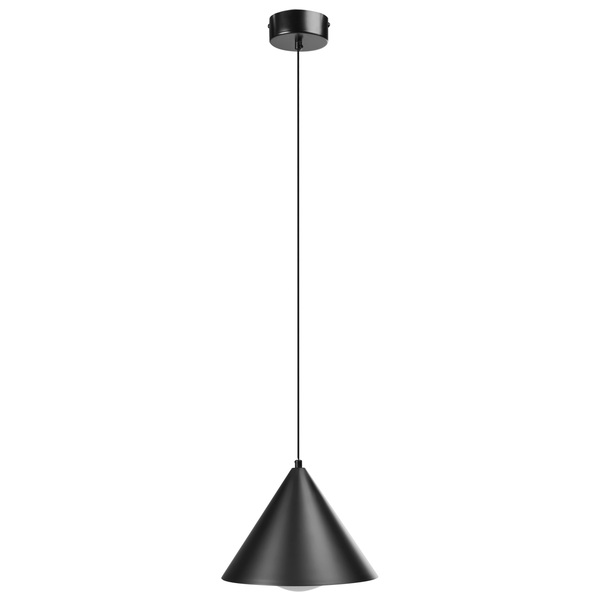 Schwarze Hängelampe mit konischem Lampenschirm