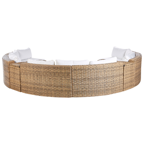 Lounge Set mit Tisch 9-Sitzer SEVERO Polyrattan Goldbraun