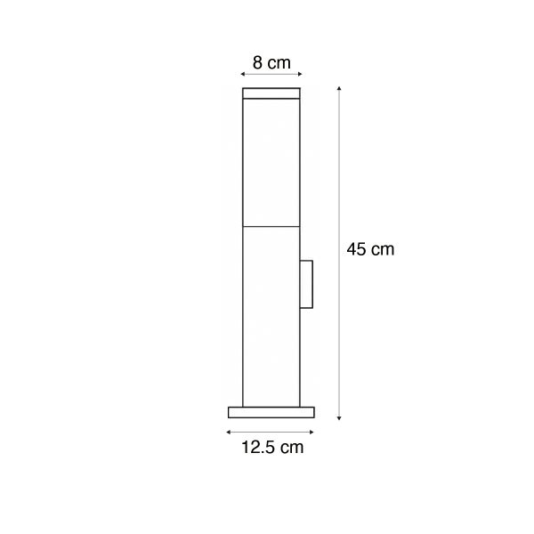 Moderne Außenleuchte 45 cm Stahl mit Fassung IP44 - Malios