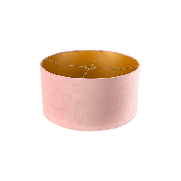 Velour Lampenschirm pink 50/50/25 mit goldener Innenseite