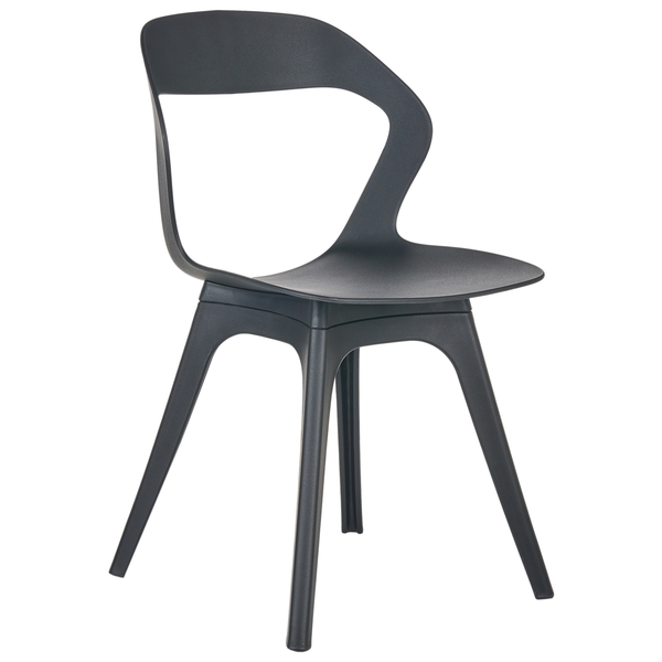 Schwarzer Stuhl aus Kunststoff
