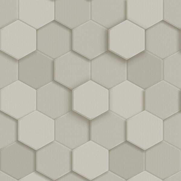 Origin Wallcoverings Tapete 3D Wabenmuster Hellgrau - 53 cm x 10.05 m - 347850