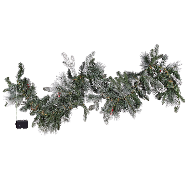 Weihnachtsgirlande Schnee bedeckt LED WHITEHORN 180 cm Weiß