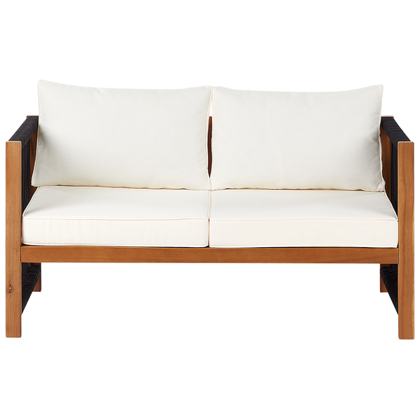 Lounge Set mit Tisch 4-Sitzer ANTRIA Akazienholz Schwarz