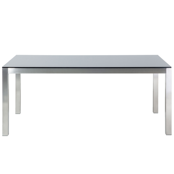 Gartentisch GROSSETO 180 cm 90 cm Sicherheitsglas Schwarz