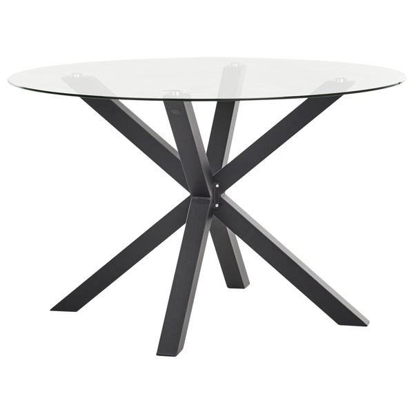 Gartentisch MALETTO 120 cm 120 cm Glas Schwarz