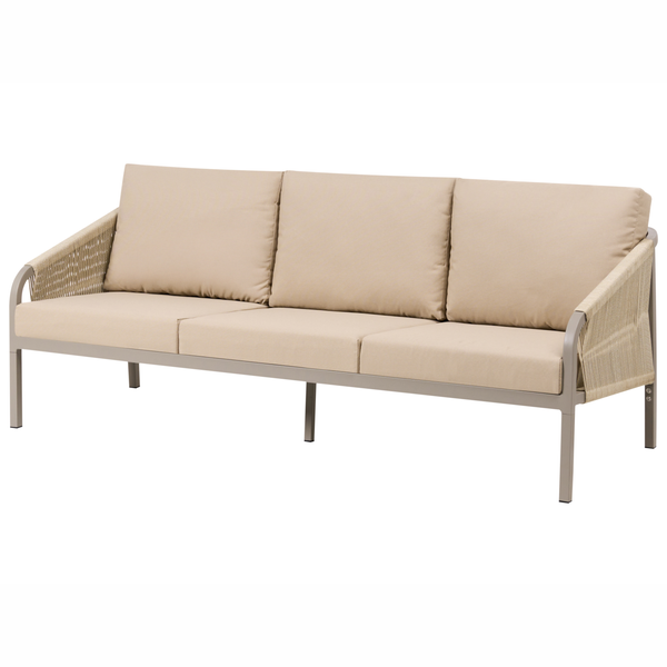 Gartensofa mit drei Sitzen und Kissen