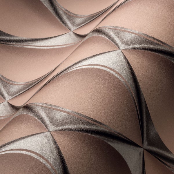 Nahaufnahme einer Tapete mit wellenförmigem, abstraktem Muster