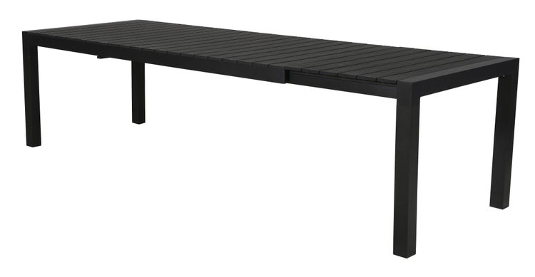 Efour Gartentisch , inkl. 1 Zusatzplatte L 205/275 cm schwarz/schwarz. 275 X 100 X 76 cm