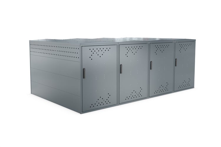 Mehrfache Fahrradbox zur sicheren Aufbewahrung von Fahrrädern