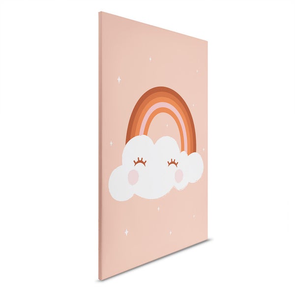 Leinwandbild mit Wolke und Regenbogenmotiv