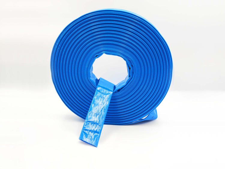 1 Zoll | 25 mm - 50 Meter - PVC Flachschlauch - Bauschlauch - Industrieschlauch - blau