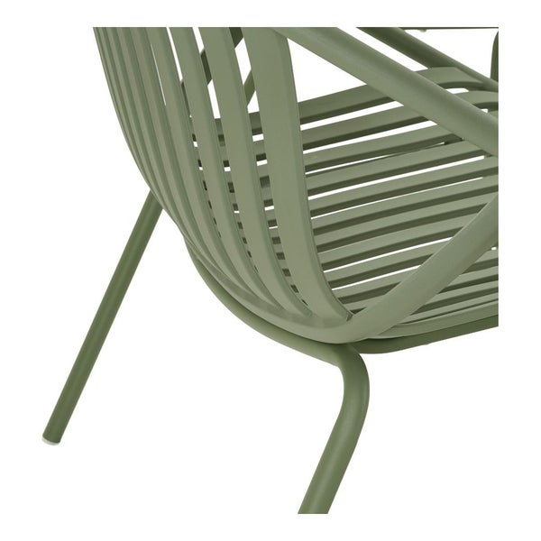 Detailansicht eines Gartenstuhls aus Metall