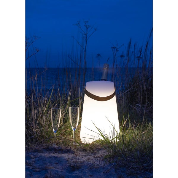 Bristol Lampe Weinkühler wiederaufladbar weiß. 25 X 25 X 38 cm