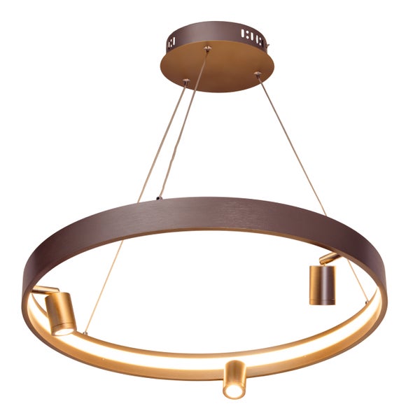 LED Pendelleuchte TRISTAN, moderne Pendellampe aus Metall und Kunststoff in Stahl-blank, die LEDs sind  fest verbaut. Mit ca. 58 cm  Ødie ideale Beleuchtung für Wohnzimmer, Esszimmer oder Küche.