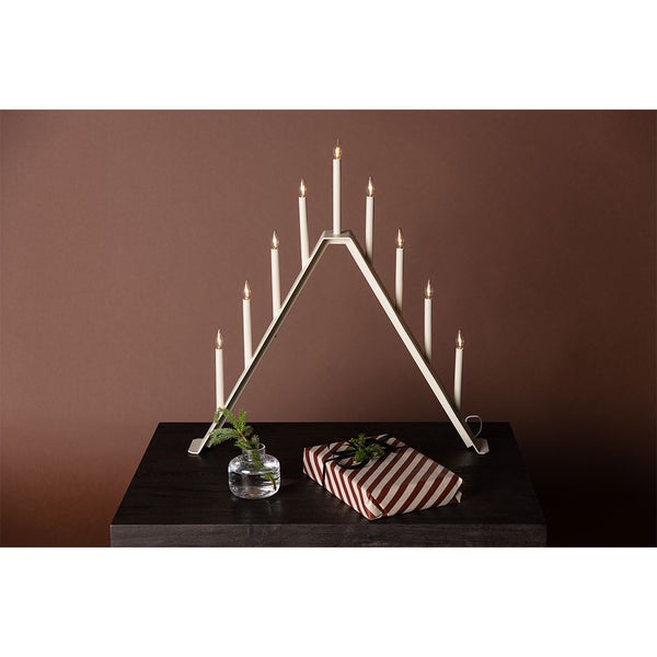 Åre Adventsleuchter elektrisch 9 Lichter beige. 64 X 9 X 64 cm
