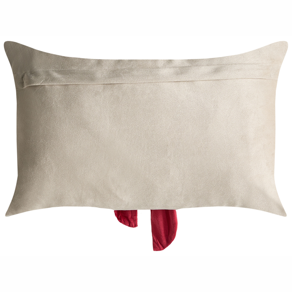 Dekokissen mit roter Schleife