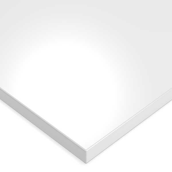 Weiße Möbelplatte im Detail