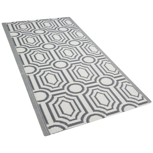 Outdoorteppich BIDAR Grau 90 x 180 cm Zweiseitig