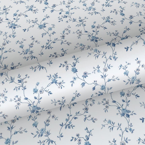 Sanders und Sanders Tapete Blumen Blau und Weiß - 53 cm x 10 m - 640407
