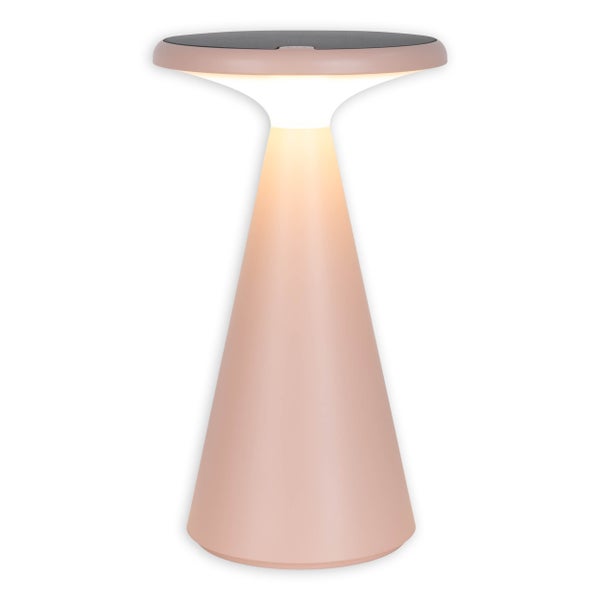 Solar-Akku-Tischleuchte Palu für Außen und Innen, aus Kunststoff in Rosa , 20 cm hoch