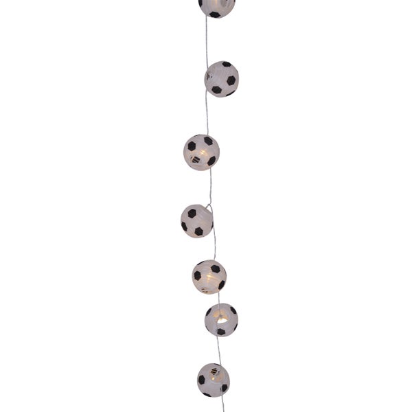 LED Papier-10er-Lichterkette Fußball , für Innen, aus Metall und Papier in Weiß, mit integrierter LED