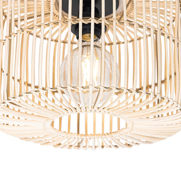 Orientale Deckenleuchte Schwarz mit Rattan - Maud