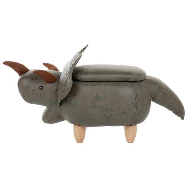 Triceratops Hocker mit Stauraum und Holzbeinen
