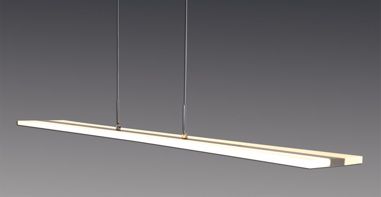 LED-Hängeleuchte mit linearem Design und Aufhängungsseilen