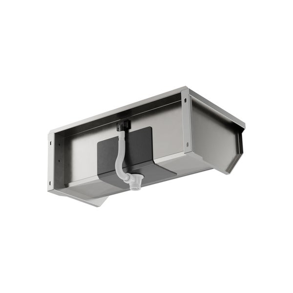 Edelstahlspüle mit Ablaufgarnitur von unten