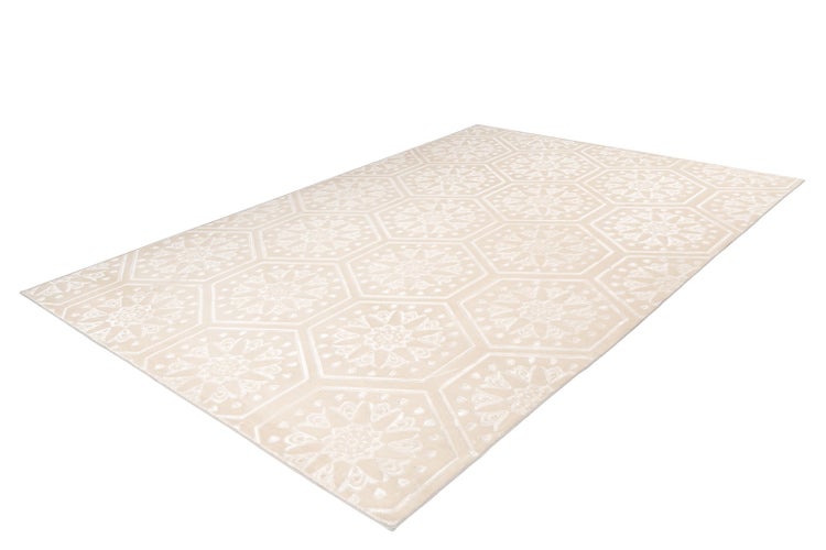 Kurzflor Teppich Blissique Creme Modern, Klassisch 80 x 150 cm
