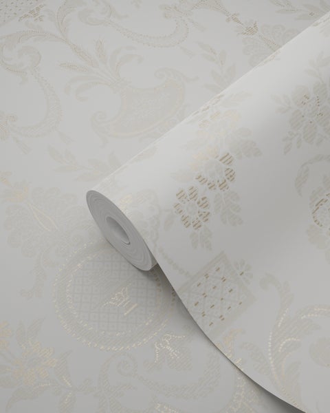 Origin Wallcoverings Tapete Ornamente Weiß - 53 cm x 10.05 m - 326134