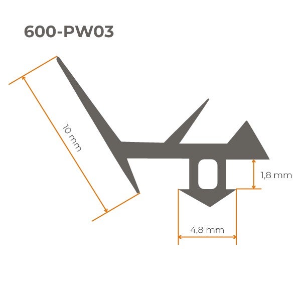 Profilzeichnung mit Maßangaben