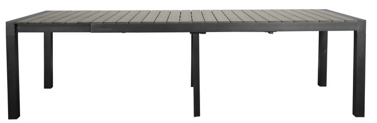 Garp Gartentisch, inkl. 2 Zusatzplatten 223-343 cm schwarz/grau. 343 X 100 X 76 cm