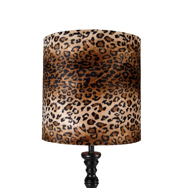 Stehlampe schwarz mit Schatten Leopard 40 cm - Classico