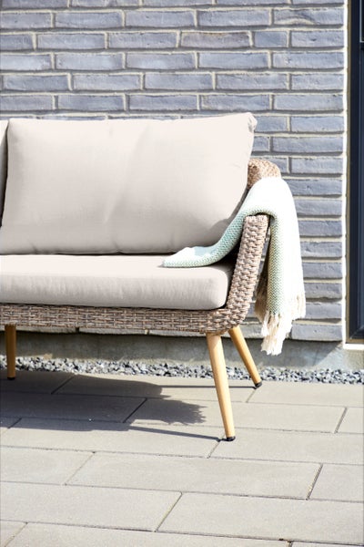 Johannes Gartensofa 3 pers. inkl. Auflagen, beige. 181 X 78 X 70 cm