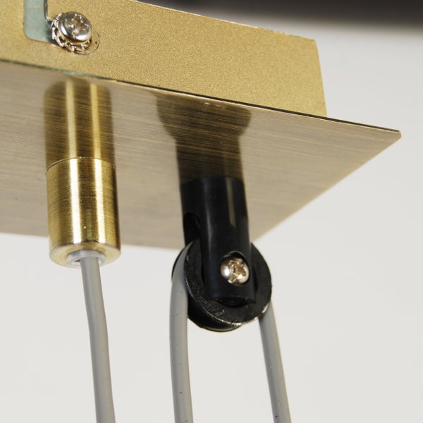 4er Pendelleuchte TILDE, klassische Pendellampe aus Metall und Textil  in Braun und Beige, mit E27-Fassungen, Pendelleuchte höhenverstellbar und  86 cm lang,  ideal als Esszimmerleuchte