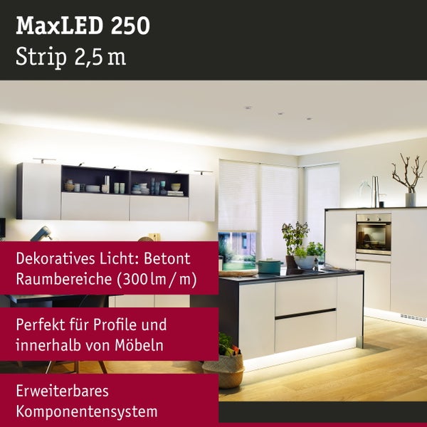 Paulmann LED Streifen Set 300 cm mit Musiksensor, Fernbedienung und Netzteil zur individuellen Beleuchtung.