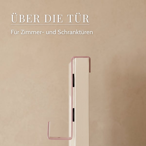Türhaken zur Montage an Zimmertüren oder Schranktüren aus Metall mit Schutzpolstern.