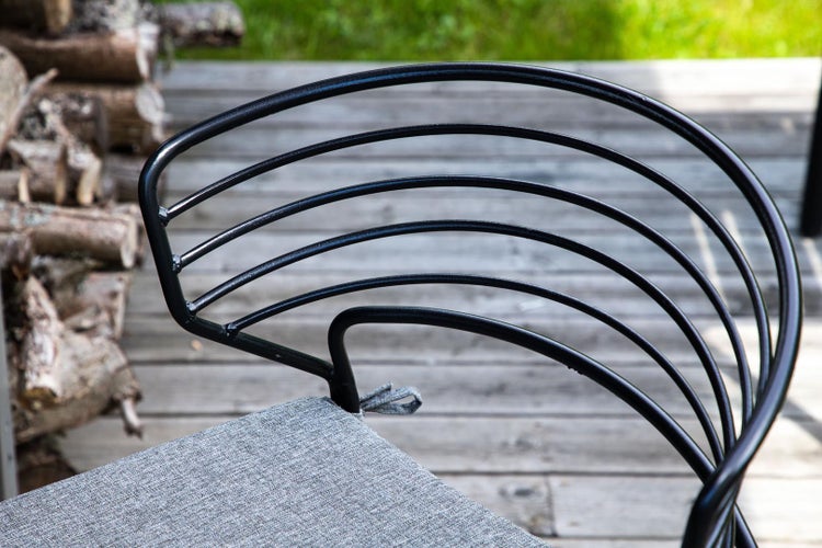 Milano Garten Barhocker inkl. Kissen stapelbar schwarz. 4er Set