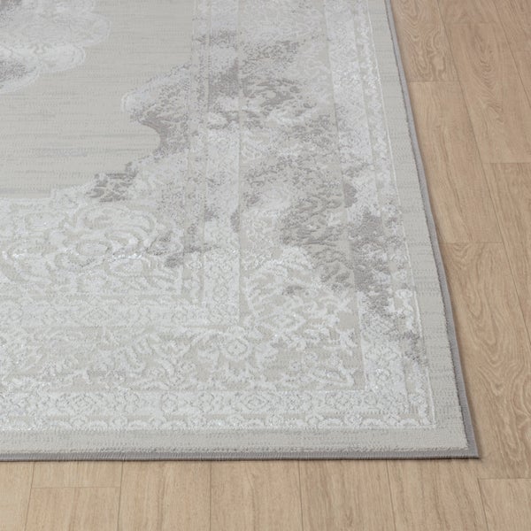 Vintage Orientalischer Teppich Grau/Weiß 200x275 cm AZRA