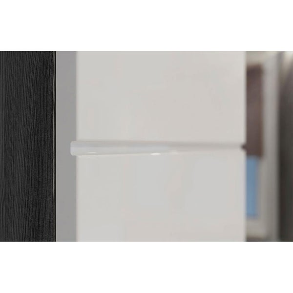 Scout Badschrank 1 Tür, 1 Schublade Hochglanz weiß,rauchfarbenen. 37 X 31 X 88 cm