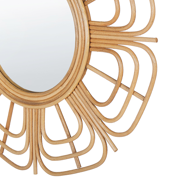 Wandspiegel PASAKU 60 cm 60 cm Rattan Naturfarben