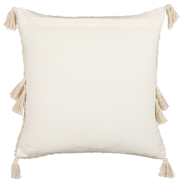 Dekokissen AVIUM Baumwolle 45 x 45 cm Hellbeige Geometrisches Muster