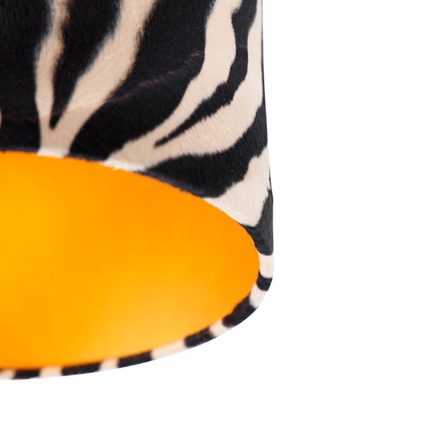 Deckenleuchte mattschwarzer Samtschirm mit Zebradesign 25 cm - Combi