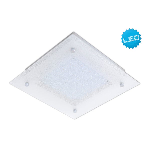 Quadratische LED Deckenleuchte mit strukturierter Glasabdeckung