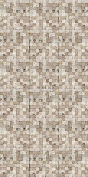 ESTAhome XXL-Vliestapete Marmor Plätze Beige - 50 x 900 cm - 158201