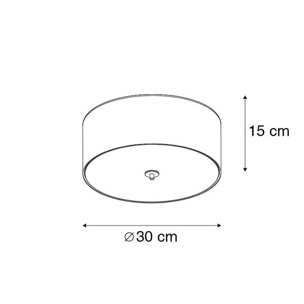Ländliche Deckenleuchte grün 30 cm - Drum Jute